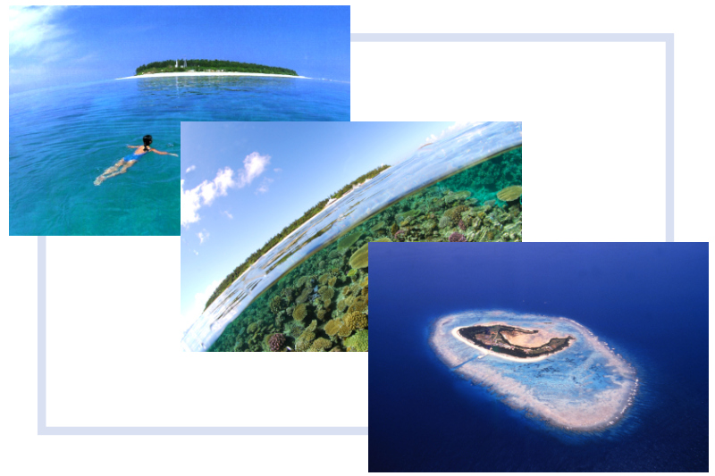 海から空から水納島３枚セット