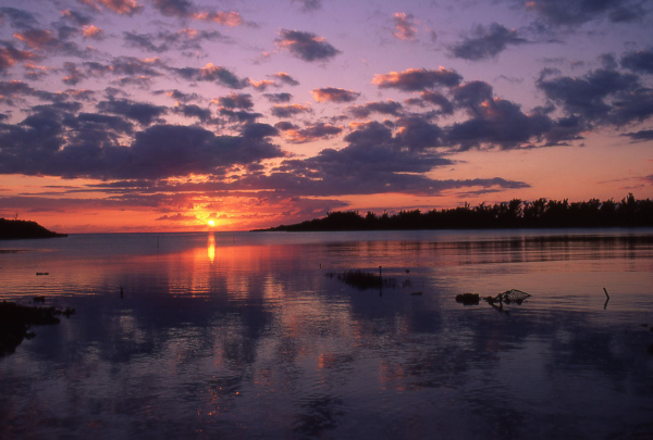 裏浜の夕陽